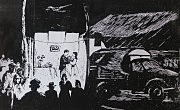 Ночной выездной спектакль в селе (линорит). 1958 г.