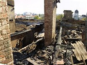 Так теперь выглядит крыша дома Руссова, где была украшающая его башенка