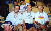 1996 год. Олимпиада в Атланте. Николай Колодеев со старым товарищем Рэмом Корчемным (справа) генеральным секретарем Федерации легкой атлетики Украины Александром Коленко