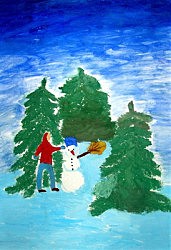 Зима.Работа Дениса Котана, 8 лет