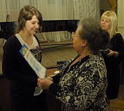  Награду получает победительница в номинации «Камерный ансамбль» студентка 4-го курса ОГМА им. А. В. Неждановой Марина Бойко