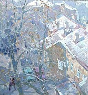 Э. Каминский. Дворик дома художников. Вид из окна