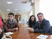 Ильичевские активисты-краснокрестовцы (слева направо) Владимир Ромайкин, Мария Пожидаева, Юрий Онищенко