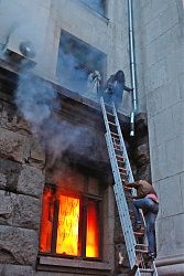Горит Дом профсоюзов
