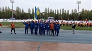 Украинская команда на параде открытия чемпиона мира по суточному бегу