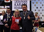 Ими гордится украинское каратэ: президент Украинской федерации каратэ Сергей Левчук, заслуженный мастер спорта Анита Серегина, меценат турнира Юрий Бузько