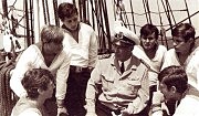 Капитан М. Григор неоднократно выходил в рейсы с курсантами на учебном паруснике «Товарищ»