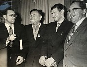 У Спілці письменників. Зліва направо: М. Логвиненко, В. Кочевський, В. Бондар, О. Дяченко