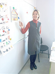 Елена Очеретная на уроке