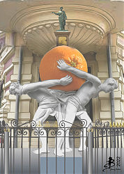 Шарж президента Ассоциации карикатуристов Одессы Виктора Джеваги иллюстрирует исторические корни коррупции в Одессе