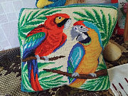 В. Христова. Папуги. Вишивка напівхрестиком. 2024 рік